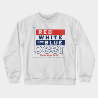 Red White & Blue Lager Defunct Lager Beer Crewneck Sweatshirt